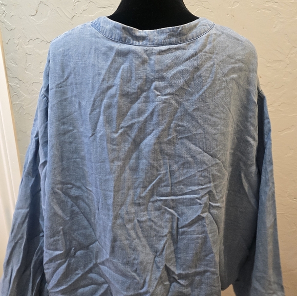 Who What Wear Chambray Denim Bomber Jacket - Picture 2 of 6